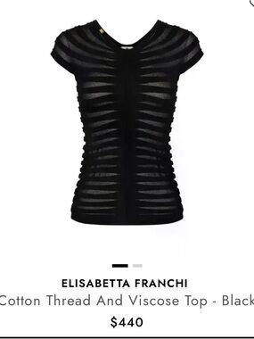 Elisabetta Franchi Black  Short-Sleeve Top